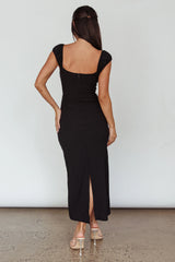 Iconic Cut-Out Bodice Midi Dress Black