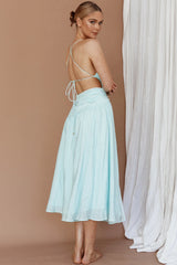 Destination Open Back Midi Dress Mint