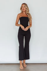 What's The Catch Strapless Jumpsuit Black