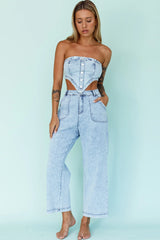 Uptown Wide Leg Pants Denim