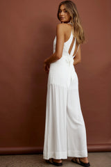 Franklin Halterneck Jumpsuit White