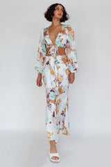 Meet Me In Fiji Tied Top Floral Yellow