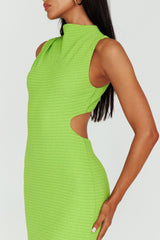 Yindi Sleeveless Cut-Out Waist Maxi Dress Lime