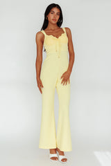 Ti Amo Lace Bust Jumpsuit Yellow