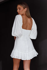 Under The Moon Puff Sleeve Dress White