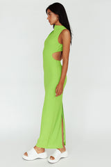 Yindi Sleeveless Cut-Out Waist Maxi Dress Lime