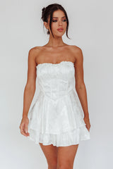 Angel Sky Gathered Bust Romper Ivory