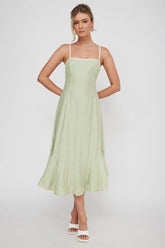 Noni Cami Strap Swing Midi Dress Pistachio