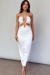 Ryana Cut-Out Drawstring Dress White