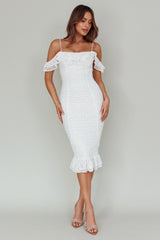 Wish Come True Lace Midi Dress White