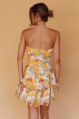 Nikayla Halterneck Mini Dress Floral White