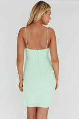 Sweet Embrace Structured Bodice Ruffle Dress Mint