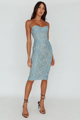 Aura Lace Midi Dress Midnight Blue