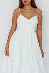 Salome Tied Back Knee Length Dress White