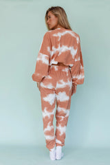 Low Key Drawstring Ribbed Pants Orange
