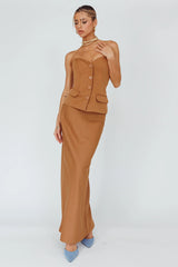 Valencia Flare Midi Skirt Mocha