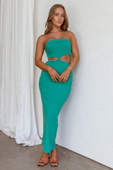 Cindi Cut-Out Chain Waist Maxi Dress Green