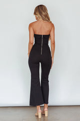 What's The Catch Strapless Jumpsuit Black