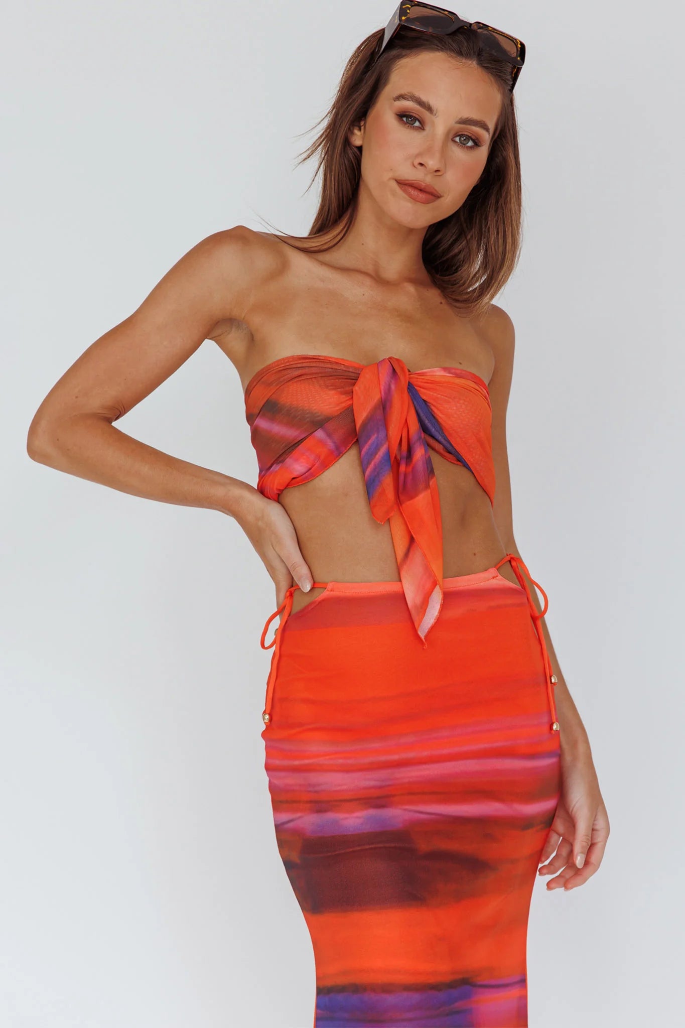Just Like That Multiway Midi Dress & Scarf Orange