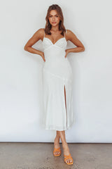 Clovelly Tied Shoulder Midi Dress White