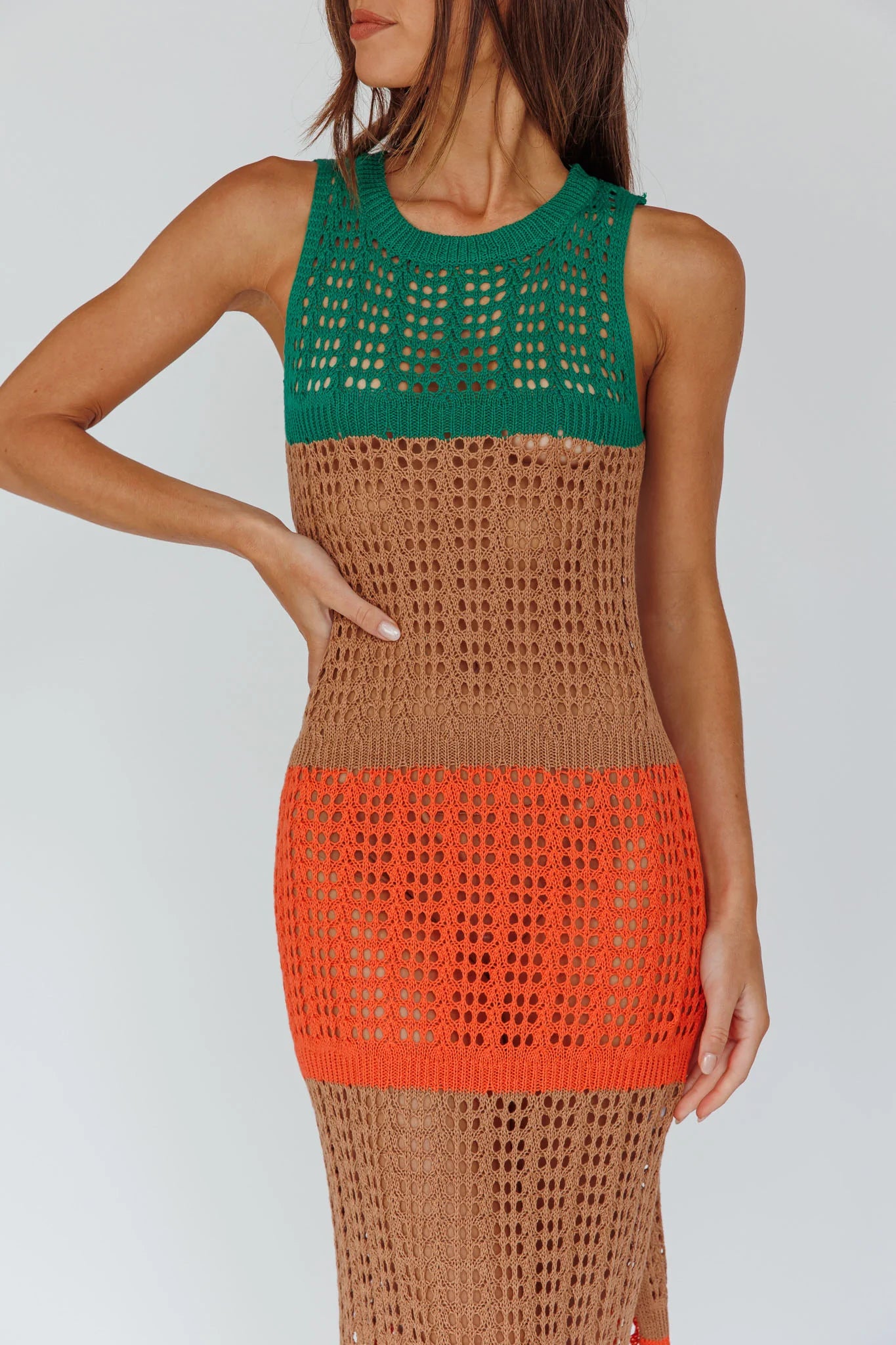 Wild Thing Crochet Maxi Dress Green