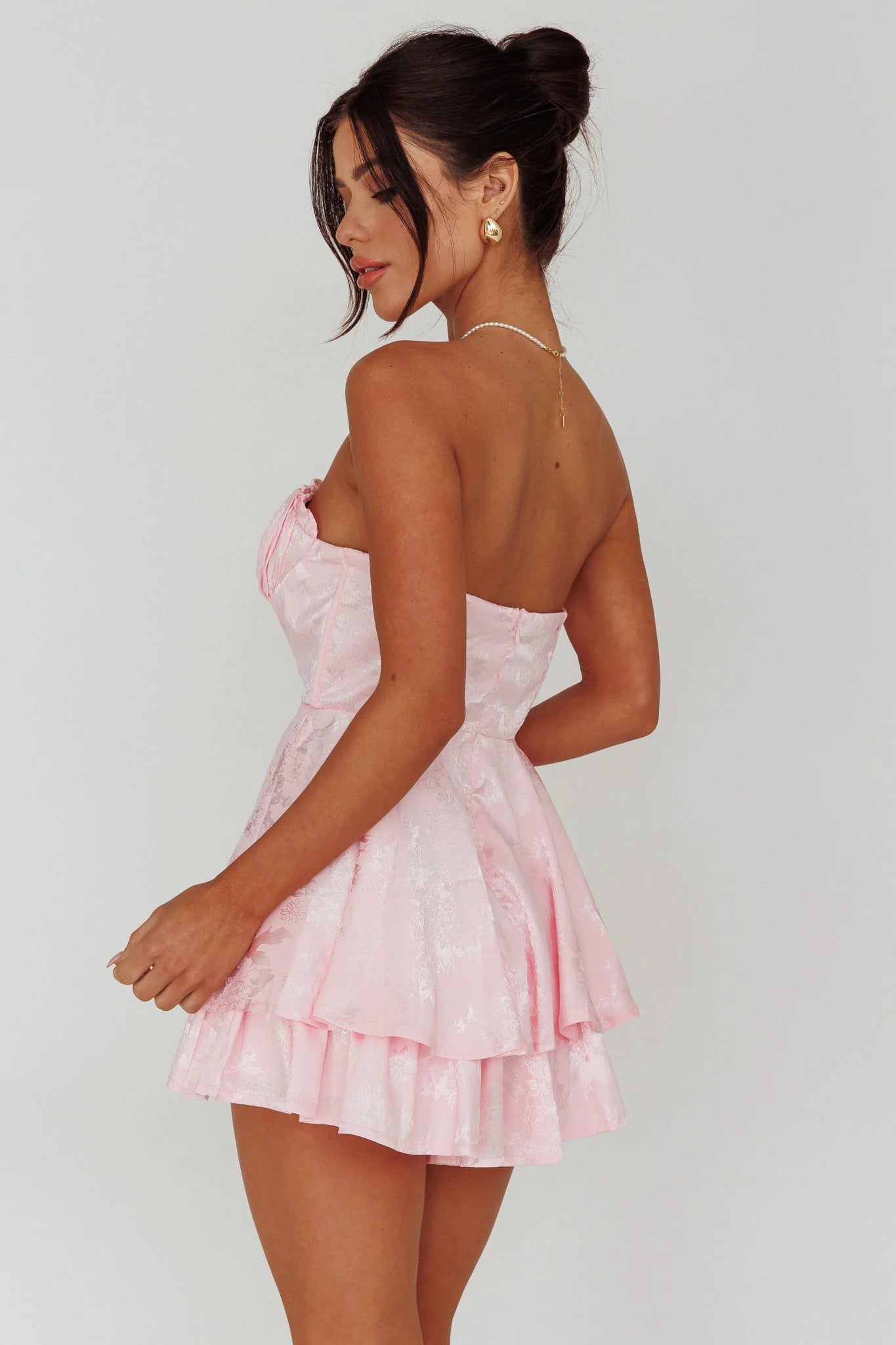 Angel Sky Gathered Bust Romper Pink