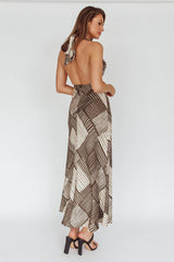 Kailie Halterneck Midi Dress Crosshatch Olive