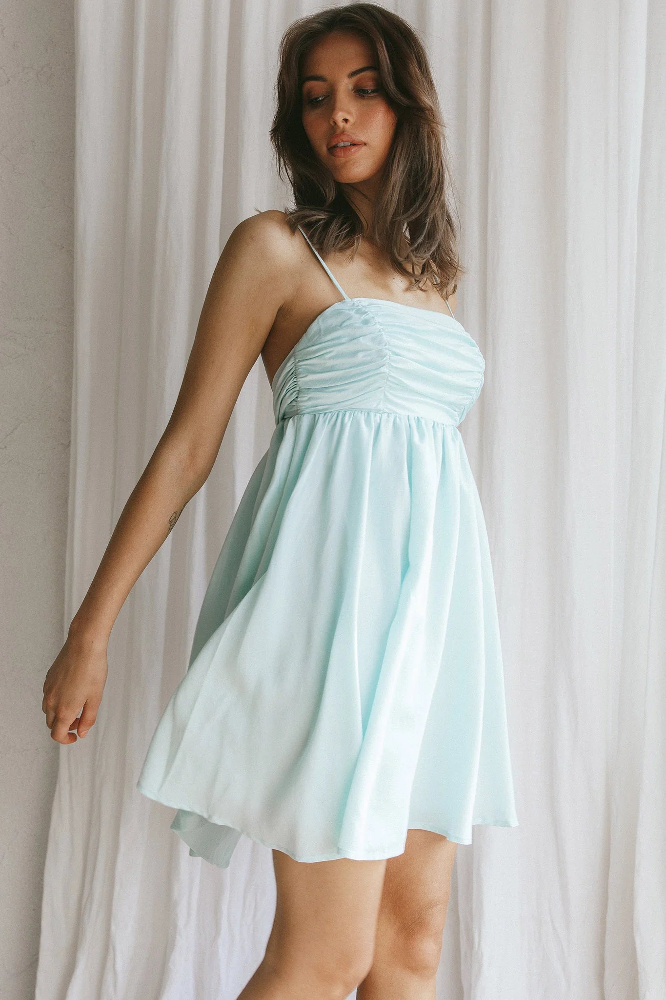 Zhen Bow Tie Back Mini Dress Mint