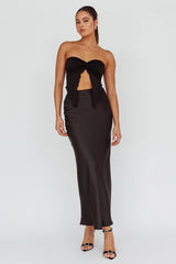 Lulu Strapless Crop Top Black