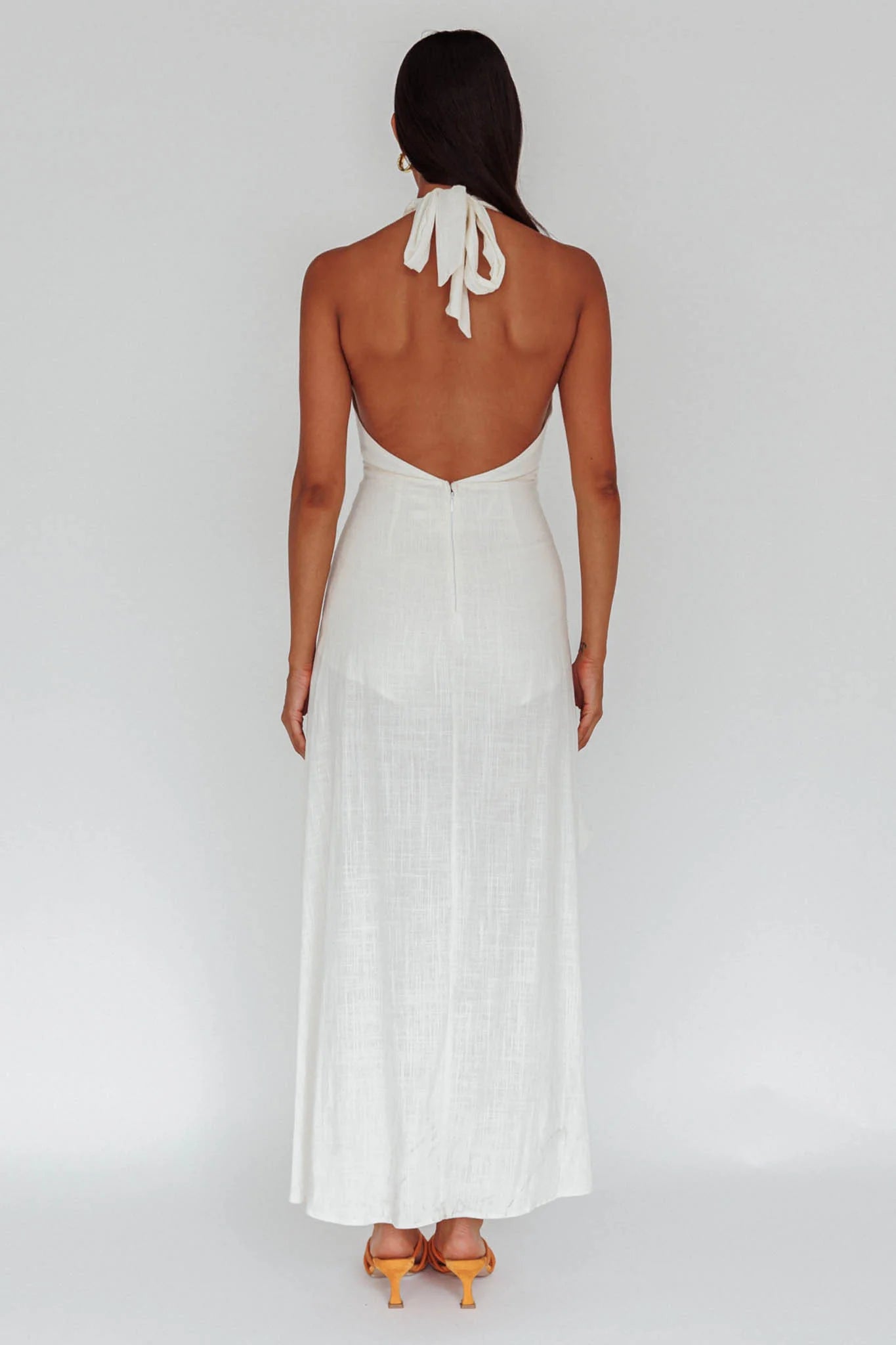 La Habra Halterneck Romper White