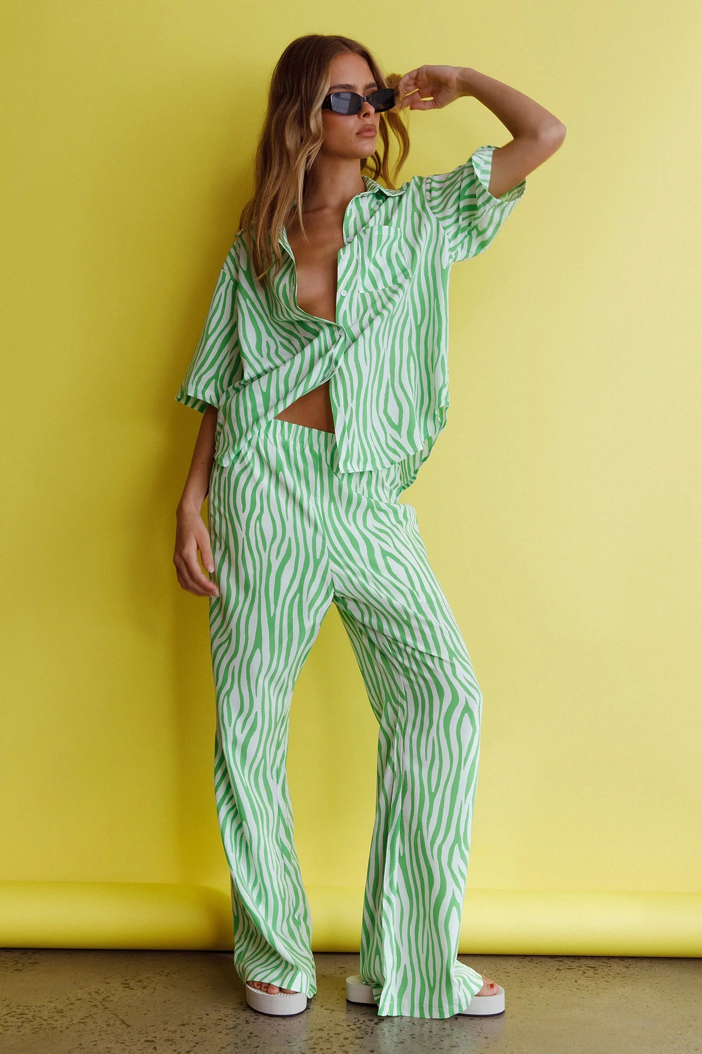 Just A Hunch Pants Zebra Green