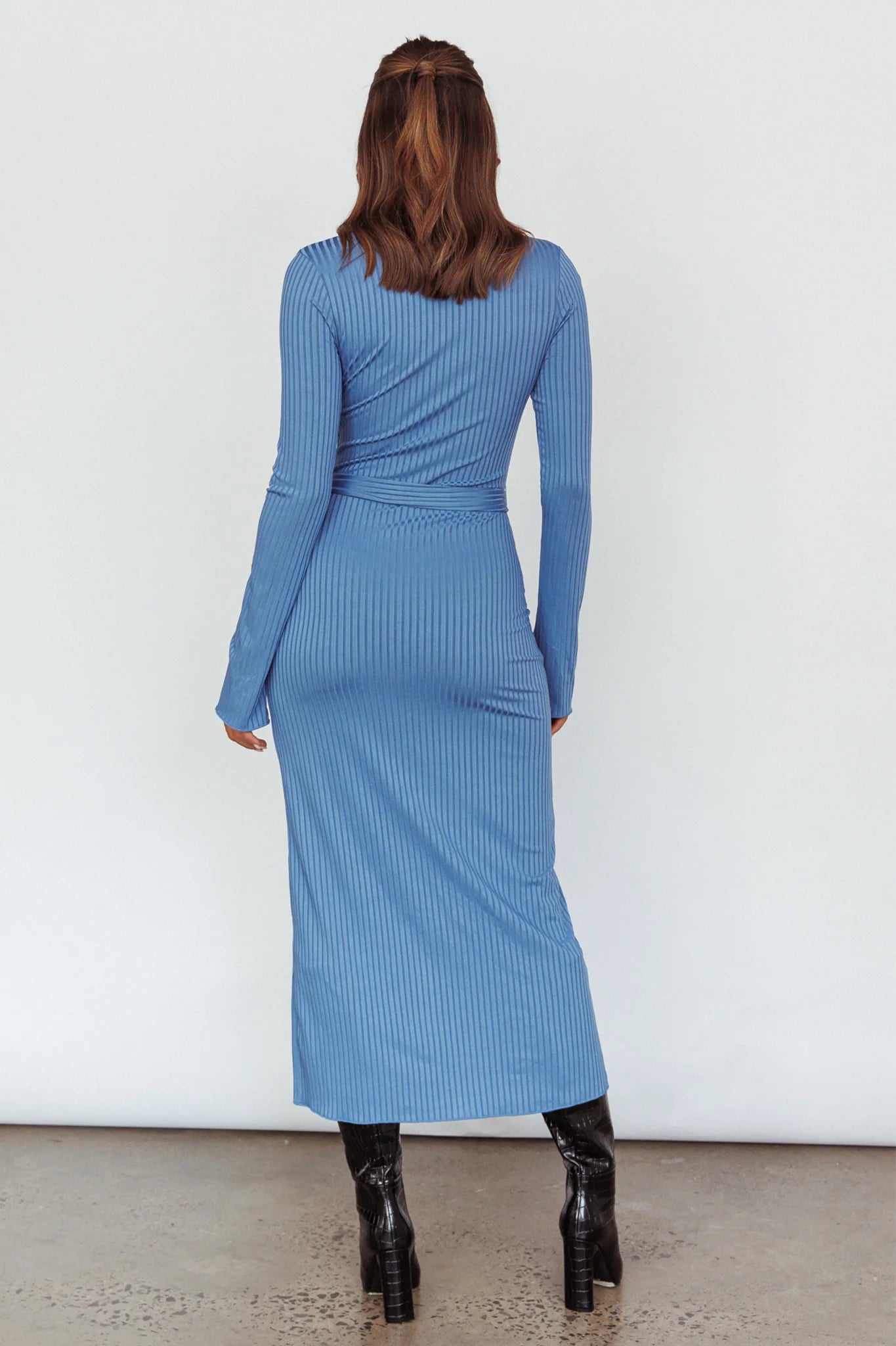 Eastcoast Collared Placket Midi Dress Blue